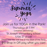 Yoga In The Park!  Thursday August 3