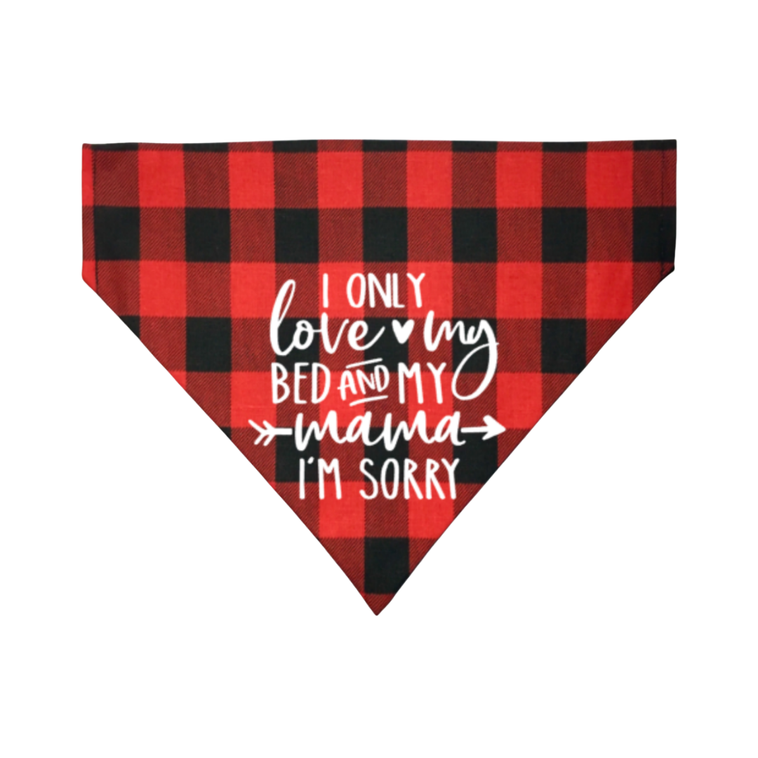 I only love my bed and sales my momma im sorry dog bandana