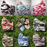 Camo Print Face Mask -  Pink and Black Camouflage