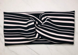 Mom and Me Headband - Black & White Stripes
