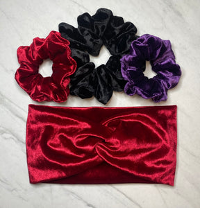 Headband with buttons for face mask - Velvet - knotted top - Turban style - button headband for healthcare workers, nurses, essential workers