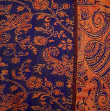Oversized Shawl, Blanket Scarf - Purple and Gold Paisley