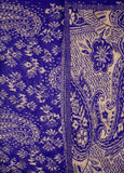 Oversized Shawl, Blanket Scarf - Purple and White Paisley