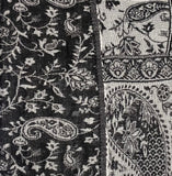 Oversized Shawl, Blanket Scarf - Black and White Paisley