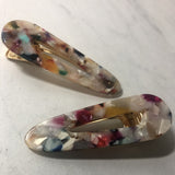Hair Clip - Light Rainbow Marble