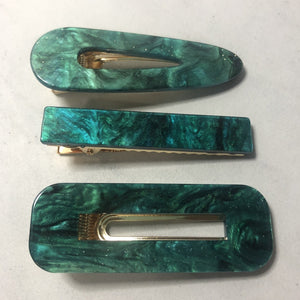 Hair Clip - Emerald Green / Turquoise