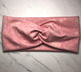 Headband with buttons for face mask - Pink Acid Wash - knotted top - Turban style - button headband for healthcare workers, nurses, essential workers